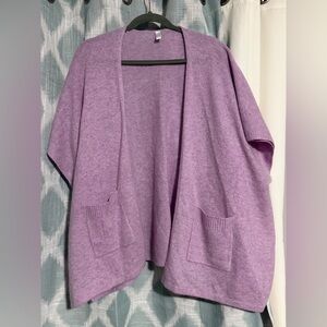 Nordstrom’s Lavender Open-Front Pocket Cashmere Sweater Poncho / wrap. One size